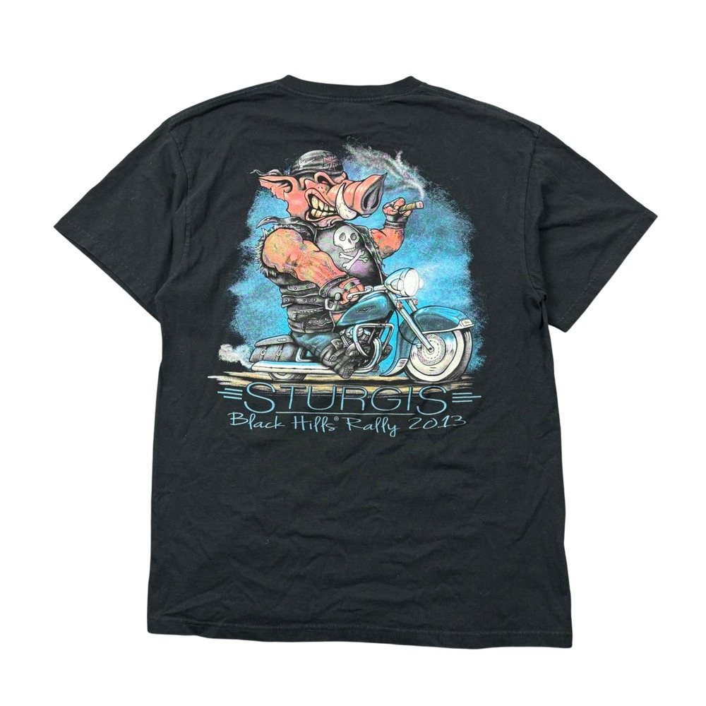 Sturgis Black Hills Rally T Shirt Men XL Black Hog Harley Motorcycle Biker‎